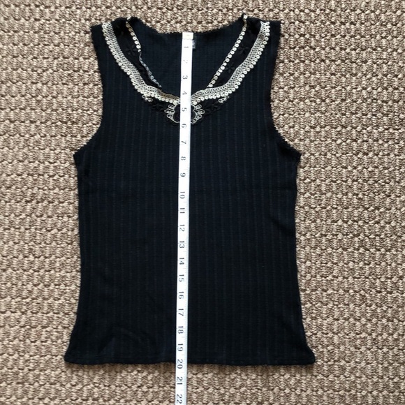 Only Hearts embroidered Blk Stretchy Cotton Tank - Picture 9 of 11